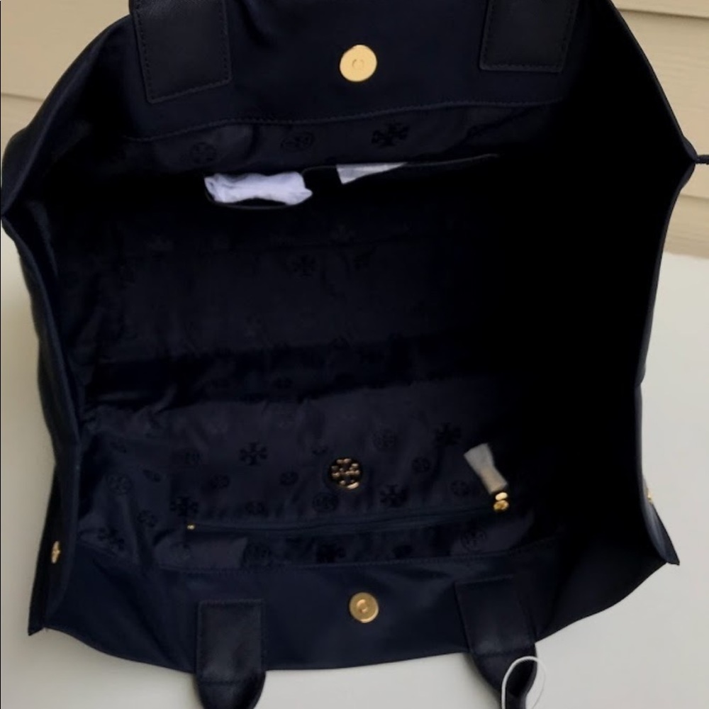 Tory Burch Ella Nylon Tote Bag—Navy - Picture 4 of 5